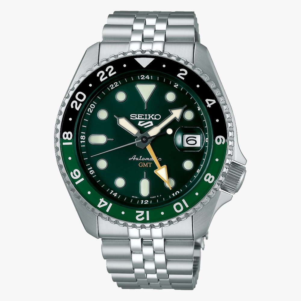 Orologio Seiko Five GMT Green Dial